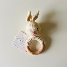 Load image into Gallery viewer, Image of rattling teether in new baby gift basket in fort mcmurray, alberta. 
