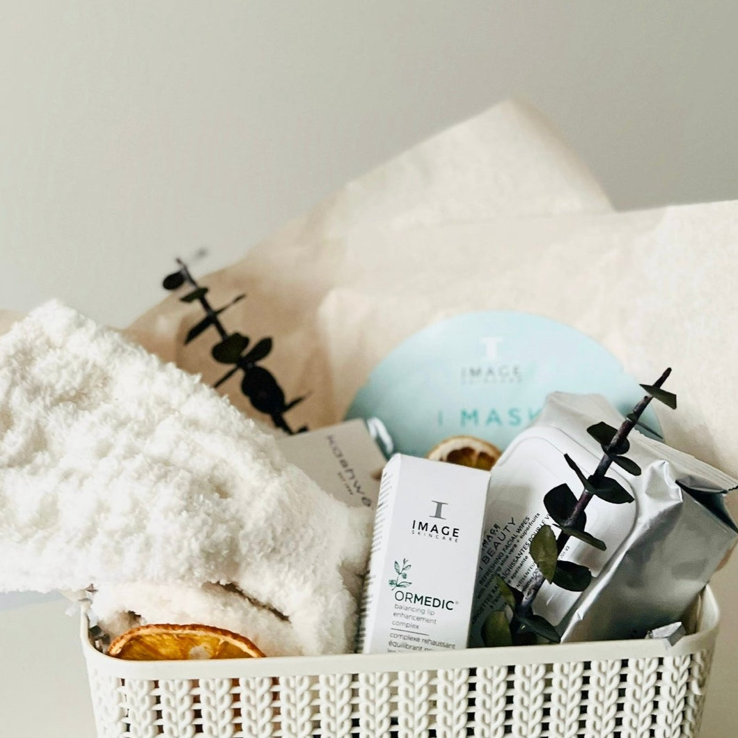 Image of skincare gift basket in Fort McMurray, Alberta.