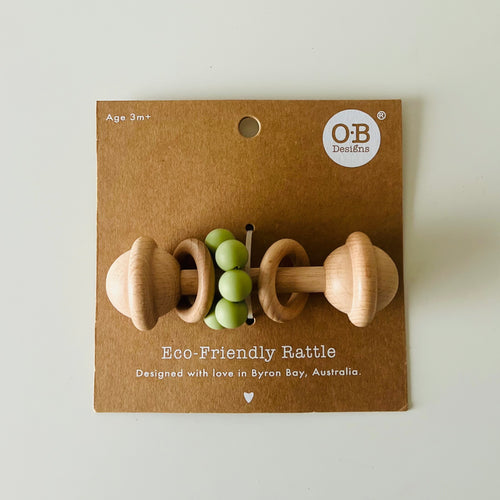 Image of baby rattle in baby gift basket in Fort McMurray, Alberta.